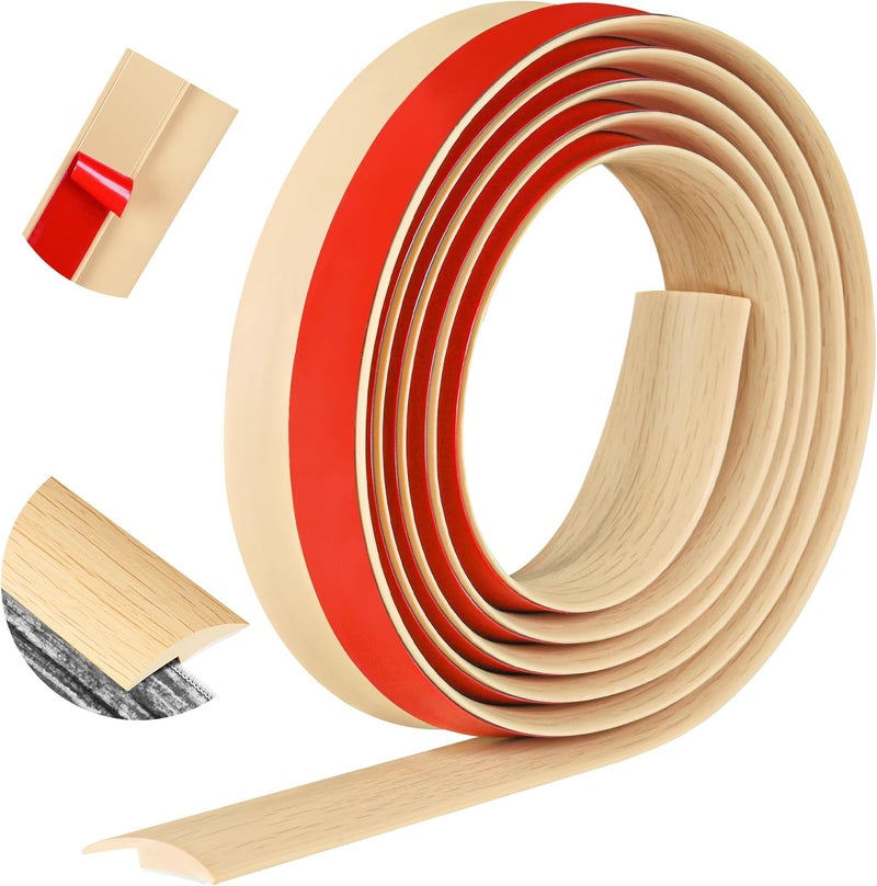 ToLanbbt 20Ft PVC Floor Edging Trim - Self Adhesive Carpet to Tile Transition Strip, Peel and Stick Floor Joining Strip - Suitable for Threshold Height Less Than 5mm (Beige Cream) - Image 1